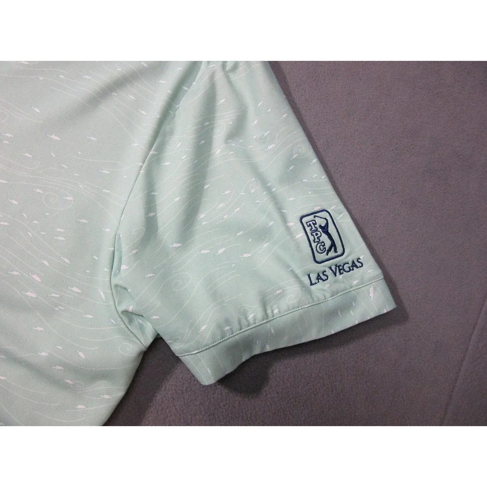 William Murray Shirt Mens Large Green Polo Golf Performance TPC Las Vegas Stitch
